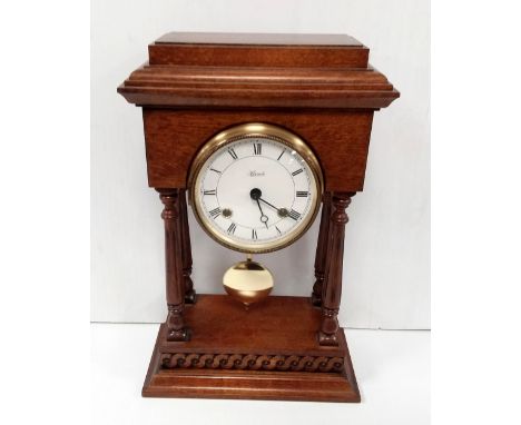 Mahogany Mantle Clock with Swinging Pendulum 