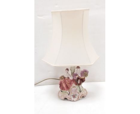 Double Figurine Table Lamp &amp; Shade 