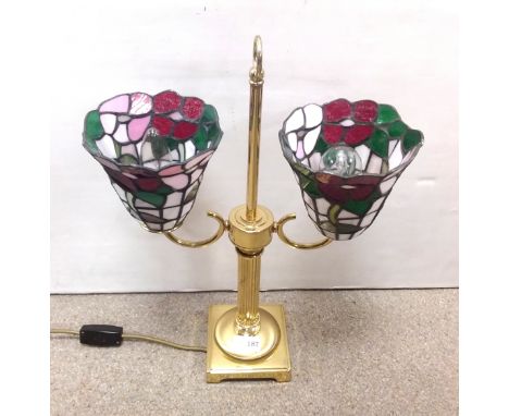 Old Style Twin Branch Tiffany Table Lamp