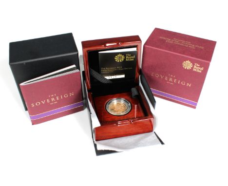 An Elizabeth II Proof Sovereign, bust obverse, reverse George and the Dragon, dated 2015, 'Fifth Portrait - First Edition' in