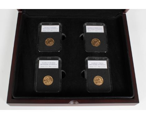 Westminster - The George V British Empire Mintmark Sovereign Collectioncoin set features 7 gold sovereigns, London 1913; Pret