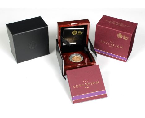 An Elizabeth II Proof Sovereign, bust obverse, reverse George and the Dragon, dated 2015, 'Fifth Portrait - First Edition' in