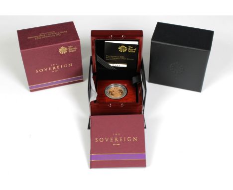 An Elizabeth II Proof Sovereign, bust obverse, reverse George and the Dragon, dated 2015, 'Fifth Portrait - First Edition' in