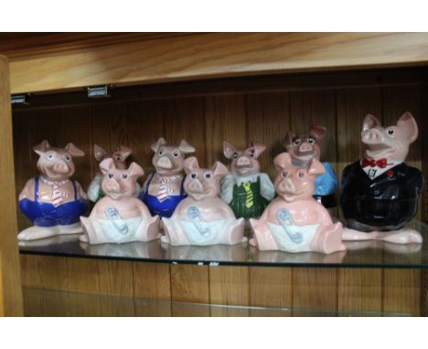 A collection of Wade pottery Natwest pig money banks