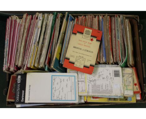 A quantity of Ordnance Survey folded maps