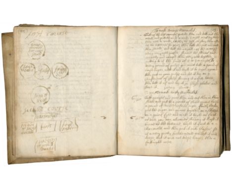 MANUSCRIPT - CULINARY &amp; MEDICINAL RECEIPTSRecipe book, bearing the ownership inscription of 'Sarah Turner' and the date '