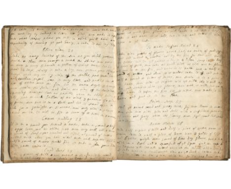 MANUSCRIPT RECIPE BOOK - IRELANDVolume of culinary recipes, titled 'Rosconnel – February 25 1755/ Receipts and Cookery', incl