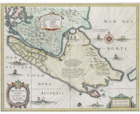 SOUTH AMERICA - STRAIT OF MAGELLAN[JANSSONIUS (JOHANNES)] Freti Magellanici ac novi freti vulgo Le Maire exactissima delineat