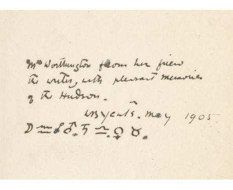 YEATS (W.B.)Stories of Red Hanrahan, FIRST EDITION,  AUTHOR'S PRESENTATION COPY, INSCRIBED 'Mrs Worthington from her friend t