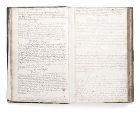 MANUSCRIPT RECIPE BOOK – EAST ANGLIAN QUAKERSCulinary and medicinal receipt book, in several hands, margins double-ruled in r