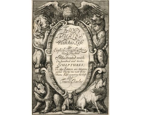 AESOPFables with His Life: in English, French and Latin,  engraved additional pictorial title, full-page engraved armorial co