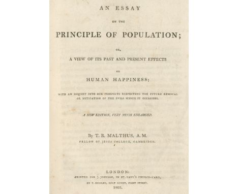 MALTHUS (THOMAS)An Essay on the Principle of Population; or, a View of its Past and Present Effects on Human Happiness,  seco