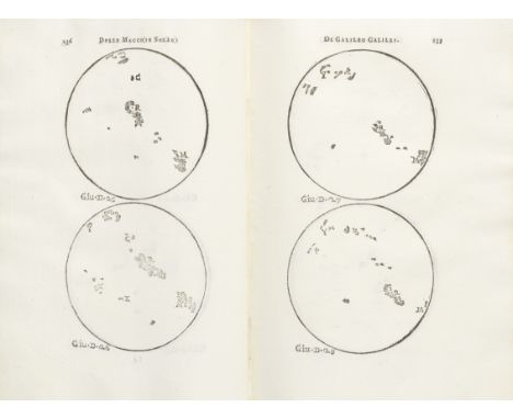 GALILEI (GALILEO)Opere, 3 vol.,  half-titles, additional general title in red and black with engraved vignette of Florence, f