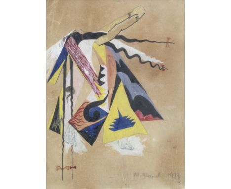 BLOND (MAURICE)Design for an 'Exotic Dancer', pen, watercolour and gouache design of a highly stylised dancer, on paper, brow