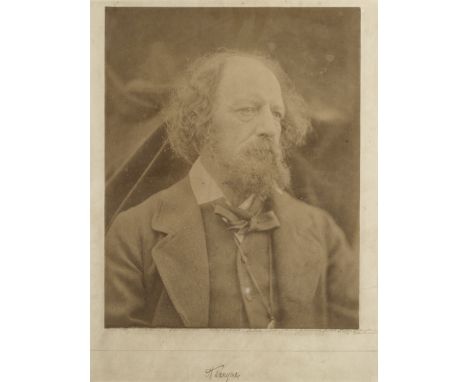 PHOTOGRAPHY - JULIA MARGARET CAMERONPortrait of Lord Alfred Tennyson, half length turned to the right, albumen print, SIGNED 