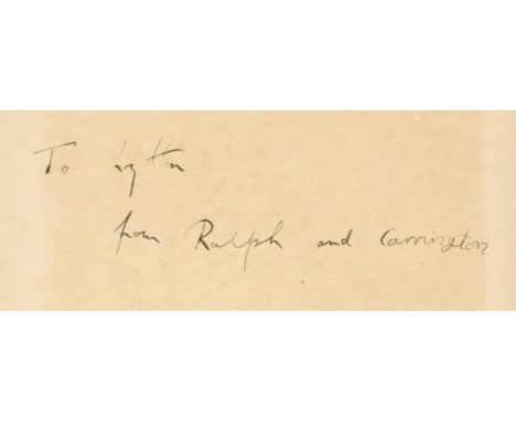 STRACHEY, CARRINGTON and PARTRIDGEHICKEY (WILLIAM) Memoirs... edited by Alfred Spencer, 4 vol., INSCRIBED TO LYTTON STRACHEY 