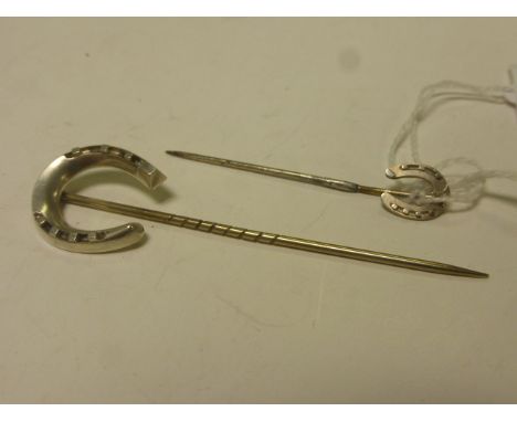 Two Silver Horse Shoe Stick / Hat Pins