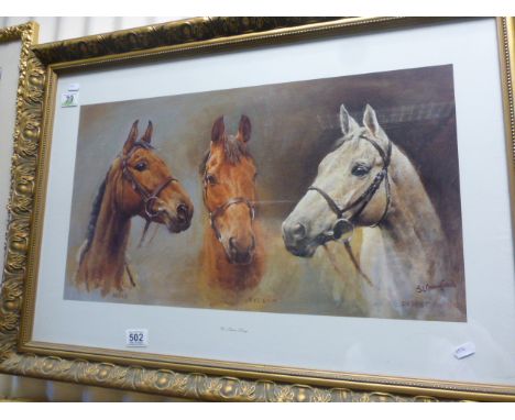 Framed & glazed horse racing print We Three Kings featuring Arkle, Red Rum & Desert Orchid