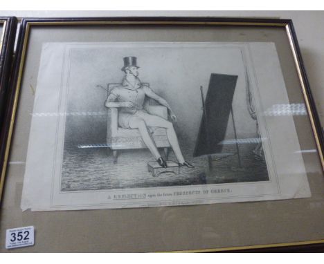Thomas McLean 1830 Pair of original Georgian Satirical Politician Print Cartoons
