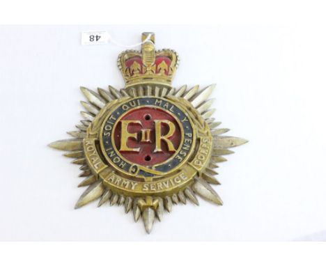 Royal Army Service Corps painted aluminium wall plaque