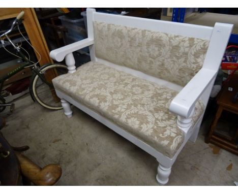 White Painted Oak Hall Bench