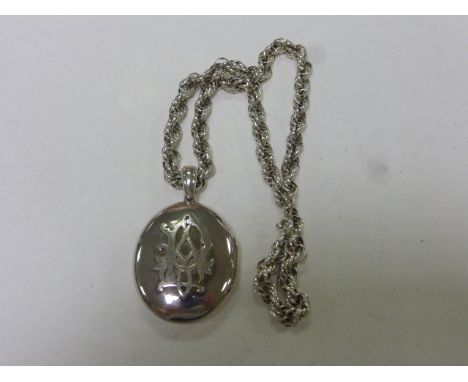 Vintage silver locket on a hallmarked silver necklace