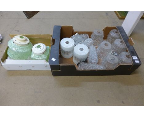 Assorted early to mid 20th Century glass light shades