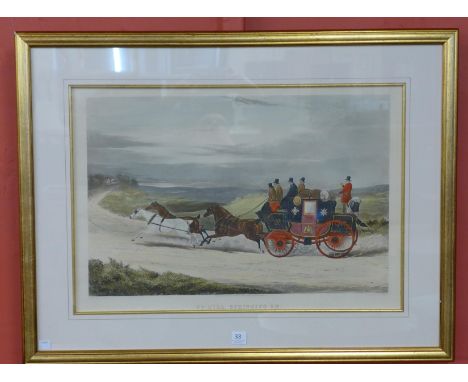 A H. Papprill engraving, after J.W. Shayer print, Up Hill, Springing 'Em, framed