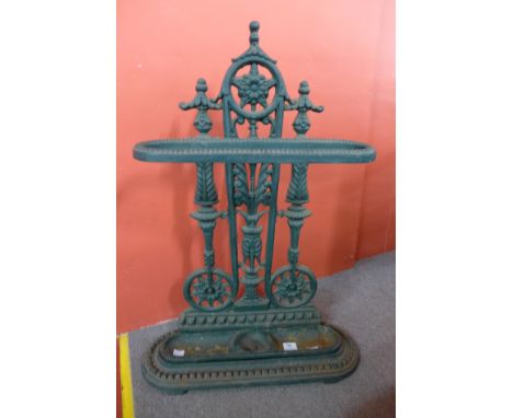 A Victorian Coalbrookdale style cast iron stick stand