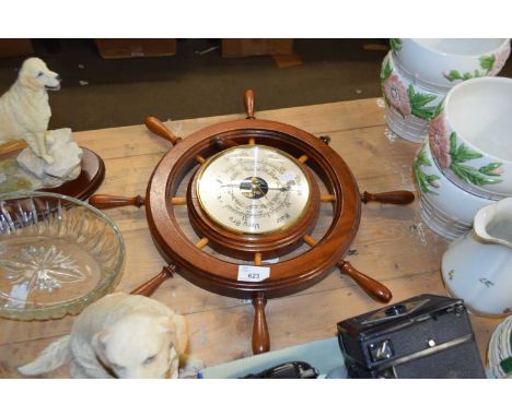 SHIPS WHEEL SHAPED BAROMETER