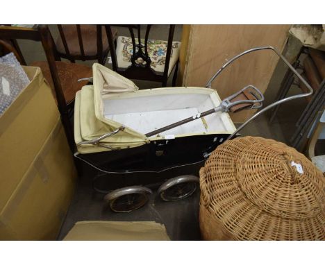 VINTAGE PRAM AND A FOLDING SHOOTING STICK