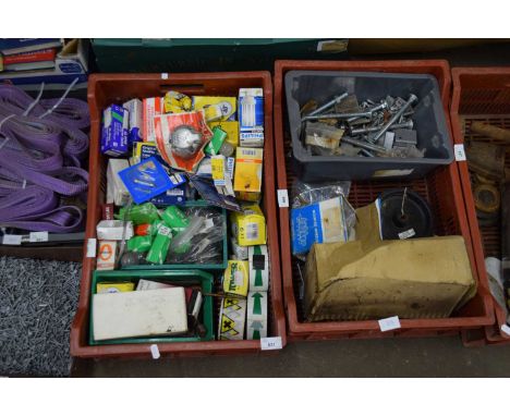 MIXED LOT TWO BOXES VARIOUS LIGHT BULBS AND GARAGE SUNDRIES