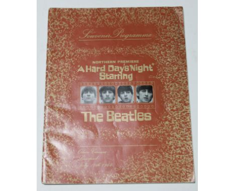 The Beatles A Hard Day's Night Northern Premeire Souvenir Programme Liverpool Odeon July 10th 1964 with complete ticket for t