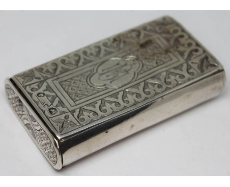 A Victorian silver combination lighter and vesta case, Colen Hewer Cheshire, Birmingham 1866, minimum length 6cm.  Condition 