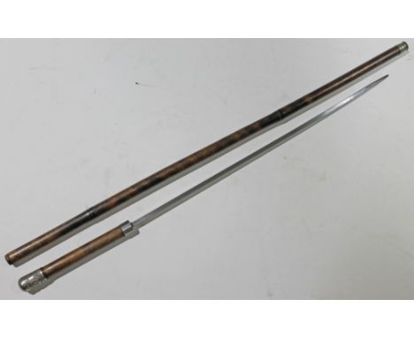 A Royal Artillery sword stick, early 20th century, length 89.5cm, blade length 49.5cm.Condition: a few minor dings to top and