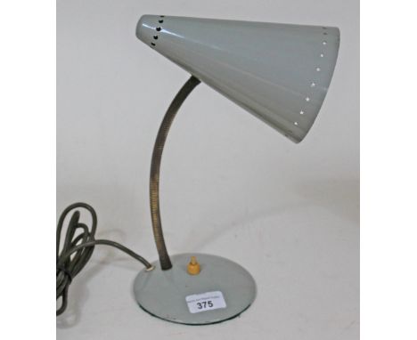 A retro grey bendy table lamp.  