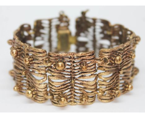 A vintage Scandinavian Modernist metal bracelet, marked 'Made in Finland', diam. 6cm.  