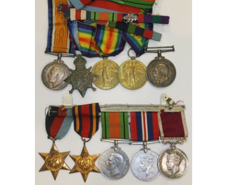 Yorkshire and Lancashire regiments WWI &amp; WWII medal groups comprising a WWI family group comprising a trio awarded to 174