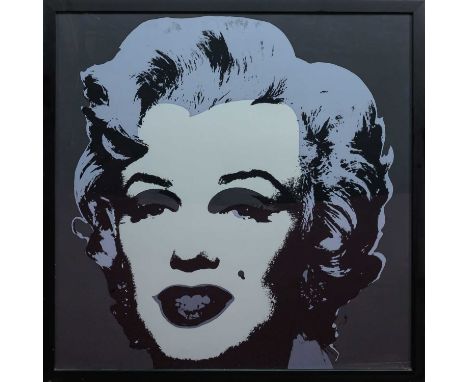 AFTER ANDY WARHOL (AMERICAN 1928 - 1987), MARILYN BLACK AND SILVER silkscreen print on paper, stamped 'Sunday B Morning' vers