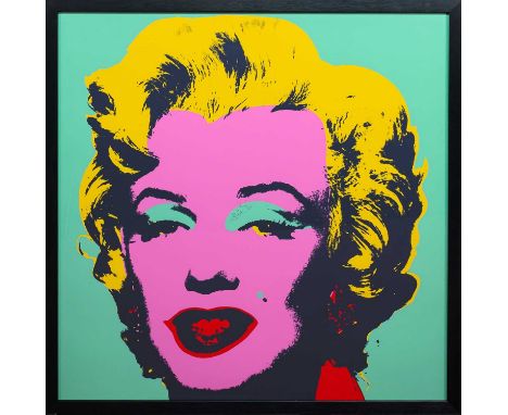 AFTER ANDY WARHOL (AMERICAN 1928 - 1987), MARILYN PINK YELLOW AND GREEN  silkscreen print on paper, stamped 'Sunday B Morning