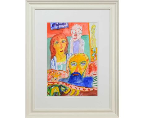 * JOHN BELLANY CBE RA HRSA (SCOTTISH 1942 - 2013), THE JOURNEY  watercolour on paper, signed mounted, framed and under glass 