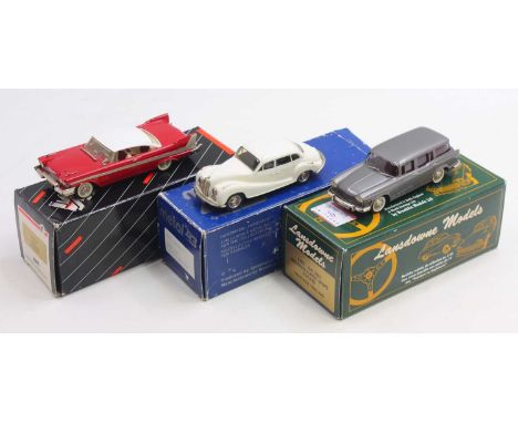 Western Models, Lansdowne and Metal 43 1/43 scale white metal group to include a Metal 43 BMW 501 Limousine, a Lansdowne LDM1