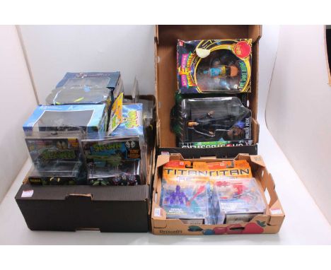 Hasbro/ Mcfarlane Toys 3 boxes containing TV and Gaming Related Action Figures to include; Titan A.E Space Walker Suit, Avata