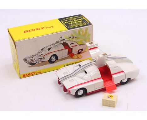 Dinky Toys No.105 Maximum Security Vehicle comprising white body with red base plate, plastic crate and original antennae app
