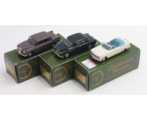 A Lansdowne Models 1/43 scale group of three miniatures to include an LDM13 1963 Hillman Super Minx Convertible, an LDM6A 196