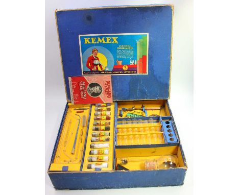 Meccano Kemex set 3, still strung to the original card insert, all glass components are undamaged, housed in the original box