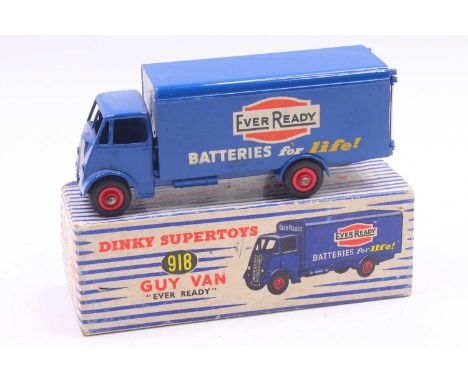 Dinky Toys No. 918 Ever Ready Guy Van comprising of blue body with 2nd type cab, blue chassis and red hubs housed in the orig