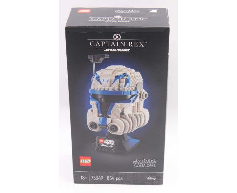 Lego Disney Star Wars Sealed No.75349 Captain Rex Head Sculpture on a stand, housed in a pictorial card sealed box