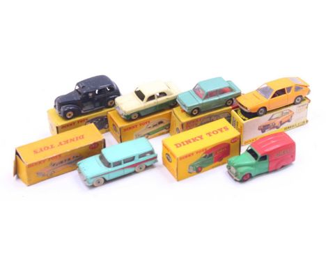 Dinky Toys group of 6 Playworn diecasts to include; No.254 Austin Taxi, No. 138 Hillman Imp Saloon, No. 162 Ford Zephyr, No. 