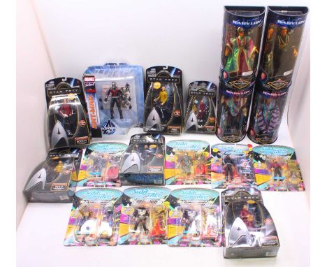 Playmates, Exclusive Premier and other, collection of Star Trek and Babylon various scales Action figures to include; No.6055